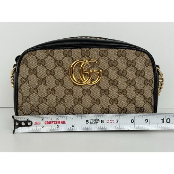 Gucci GG Marmont Cloth Crossbody Bag with Gold Hardware - Picture 16 of 16